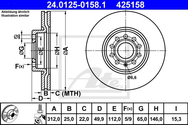 ATE BREMSENKIT VW PASSAT 362 2C2 MIT ELEK FESTSTELLBREMSE VORN Ø312 HINTEN Ø282